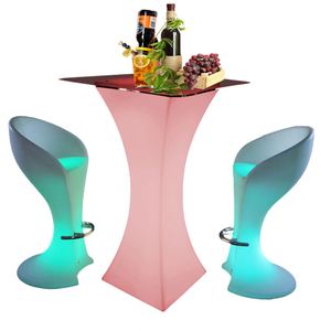 Bàn Và Ghế Quầy Bar Để Bán/Sự Kiện Ngoài Trời Trà Cà Phê Trang Chủ Quán Bar Tiệc Led Chiếu Sáng Bàn Cocktail Và Ghế Bộ Đồ Nội Thất Quán Rượu - Product Image 1