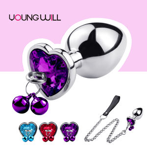 Plug anale in metallo intimo con gioielli in cristallo Plug Butt Touch liscio senza vibratore anale Bead ano dilatatore giocattoli anali per uomo/donna - Product Image 1