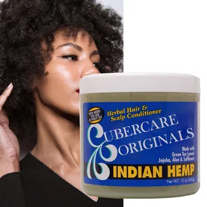 新产品易于涂抹草本头发和头皮护发素12盎司罐 (340毫升) 有机印度大麻