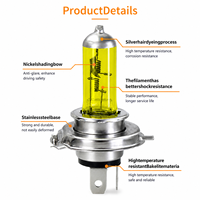 Vente directe d'usine Ampoules halogènes en verre de quartz à lumière dorée H4 24V 75/70W Ampoule de phare de voiture en gros
