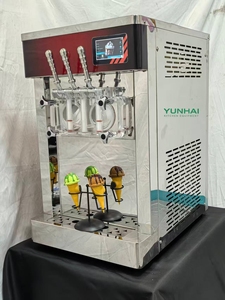 Machine à crème glacée commerciale de comptoir, 3 <span class=keywords><strong>saveurs</strong></span>, fabrication automatique de yaourt, fabrication de crème glacée molle, prix de vente de cônes - Product Image 6