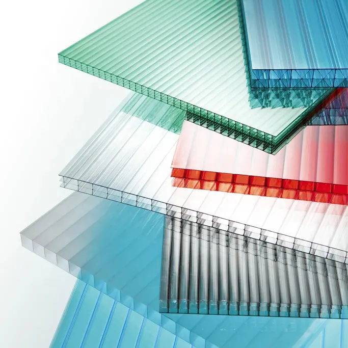 HUASHUAITE десять лет гарантии GE pc прозрачная настенная панель двойная стена поликарбонатный лист