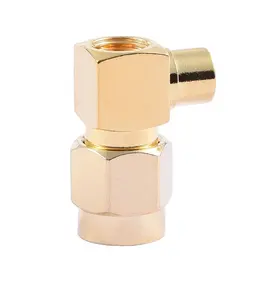 High Frequency 6Ghz 50Ohm Right Angle Durable Waterproof RF Coaxial Connector Gold Plated SMA Plug Electronics RG402 141 Cable