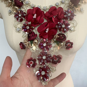 Applique à franges pour décoration de <span class=keywords><strong>mariage</strong></span>, accessoires de vêtements perlés, accessoire de corset, garniture de couture en cristal, motif extensible 3D, strass - Product Image 4