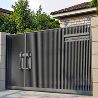 Porte contemporaine pivotante en aluminium Porte de maison Grill Designs Porte pour mur de délimitation avec moteur électrique