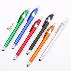 Black modern 2in1 multifunction javelin dart ball point stylus promotional plastic ball pen with custom logo printed