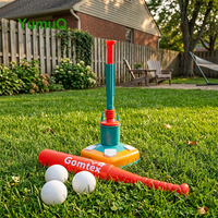 Ensemble de bâton et balle de baseball en plastique personnalisable pour enfants YumuQ Factory avec tee de baseball 2 en 1 |   Batte d'entraînement intérieure/extérieure de 22 pouces