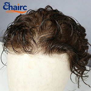 Toupee <span class=keywords><strong>Invisibile</strong></span> per Uomo con Base in PU Ultra Sottile 0.02-0.03mm, Densità 90%, Capelli Indiani Remy, Sistema di Sostituzione Capelli - Product Image 1