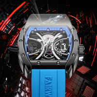 Montre mécanique automatique rétro Mark Fairwhale pour homme, boîtier en acier de 42 mm, bracelet en caoutchouc, étanche, lumineuse, montre de sport pour poignet FW-6560