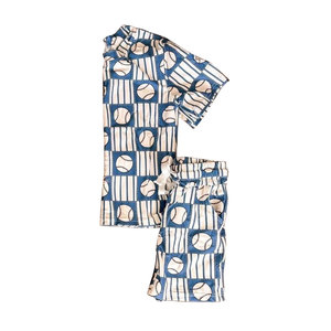 Conjunto infantil de manga corta para niño pequeño, diseño personalizado BSSO1962, estilo boutique, estampado con la frase 'mama's boy', venta al por mayor. - Product Image 3