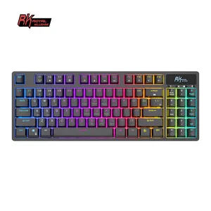 Royal Kludge Keyboard Gaming Rk89, Kustom 89 Tombol USB RGB Mekanikal Teclado PC Permainan