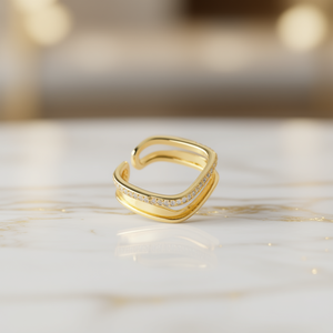 Anillo de Diamantes en Oro Amarillo, Corte Brillante Redondo, Color G, Natural, Minimalista, Unisex, para Uso Diario - Product Image 2