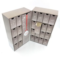 Weihnachts-Adventskalender-Box mit 24 Türen, Festliche Feiertags-Countdown-Box für Pralinen und Geschenke