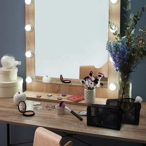 Seyahat fermuar örgü kese makyaj çantası hafif özelleştirilmiş küçük naylon örgü kozmetik çantası - Product Image 5