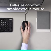 Combo de Teclado y Ratón con Cable Logitech MK120 para Windows, Ratón Óptico con Cable, Tamaño Completo, USB, Compatible con PC y Laptop