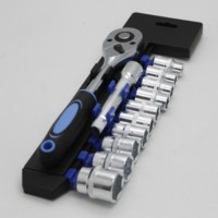 Juego de Llaves de Trinquete de Metal Duradero de 12 Piezas, 1/4'' 1/2'', Varilla de Extensión de Enchufe, Juego de Herramientas Manuales con Caja de Herramientas, Personalizable OEM