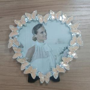Heart Shape Metal Photo <b>Frame</b> With Butterfly Design Plating Aluminum Tabletop Decoration For Home Wedding Gift - Product Image 1