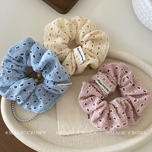 الإناث بلون واحد كبير مرونة حامل ذيل حصان سكرونشيز الأزياء الأنيقة الجملة في المخزون الأربطة الشعر اكسسوارات للنساء - Product Image 2