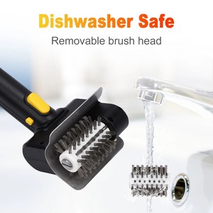 Brosse de nettoyage électrique pour <span class=keywords><strong>barbecue</strong></span> 1100 tr/min sans fil, poils en acier inoxydable pour grils à gaz, charbon, céramique et fonte - Product Image 4