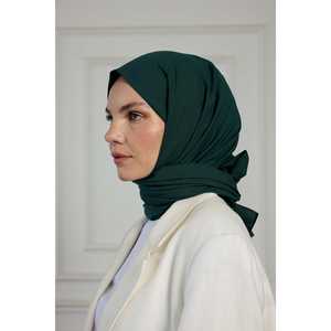 Écharpe en fourrure de coton pur vert forêt - Product Image 3