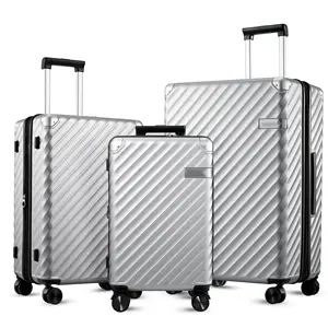 3-Piece Travel Luggage Set With Spinner Wheels 100% Pc Expandable Hard Suitcases TSA Approved Carry-On Luggage Sets