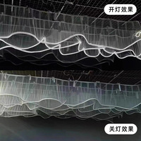Rideau en gaze ondulée LED blanc avec guirlande lumineuse pour centres de table de mariage et accessoires de décoration de fête