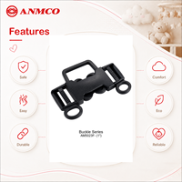 Sangle de harnais personnalisée ANMCO à dégagement rapide, boucle en plastique à 3 voies pour poussette et berceau pour enfants