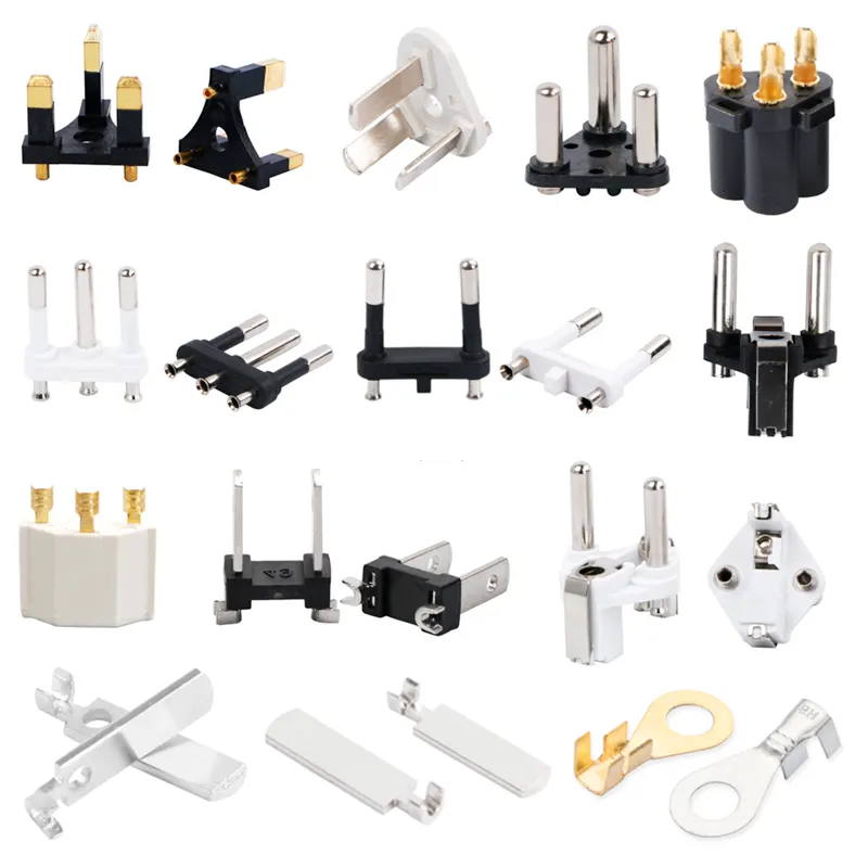 South Africa electronic plug power cord plug accessories 3 core bracket electronic plug inserts