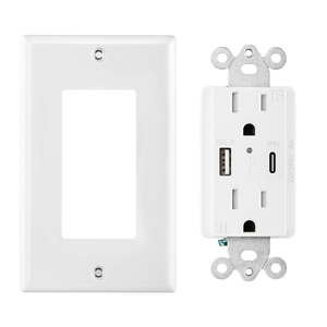 Tomacorriente de <span class=keywords><strong>Pared</strong></span> de 15 A <span class=keywords><strong>con</strong></span> Certificación ETL, <span class=keywords><strong>con</strong></span> Puertos <span class=keywords><strong>USB</strong></span> A y <span class=keywords><strong>USB</strong></span> C de 5 V, Receptáculo Resistente a Manipulaciones - Product Image 4