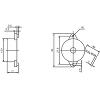 HYD-2310E Internal Drive 12V Electric Piezo Buzzer ABS Material 32x23mm 3500Hz Piezoelectric Transducer CQC/VDE Certified