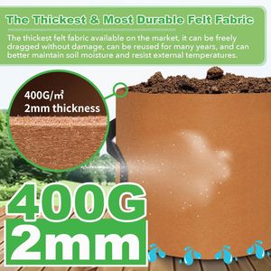 Sacs <span class=keywords><strong>de</strong></span> culture <span class=keywords><strong>de</strong></span> plantes en feutre <span class=keywords><strong>de</strong></span> tissu coloré le plus épais 10/7/5/3 gallons tailles variées pépinière fleur PP étiquettes <span class=keywords><strong>de</strong></span> pommes <span class=keywords><strong>de</strong></span> terre PP planteur sacs <span class=keywords><strong>de</strong></span> culture - Product Image 2
