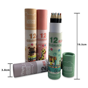 Matite colorate personalizzate da 7 pollici in piombo colorato 6/12/18/24 con set di imballaggio in tubo di carta per <span class=keywords><strong>cartoni</strong></span> <span class=keywords><strong>animati</strong></span> per matite da disegno o schizzo - Product Image 2