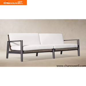 <span class=keywords><strong>Canapé</strong></span> d'extérieur <span class=keywords><strong>2</strong></span> <span class=keywords><strong>places</strong></span> de luxe léger de style Mid-Century, structure en aluminium thermolaqué, <span class=keywords><strong>canapé</strong></span> de patio en <span class=keywords><strong>osier</strong></span> résistant aux intempéries pour villa et hôtel - Product Image 5
