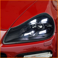 Para Porsche Cayenne 957 2007-2010, Actualización de Faros Delanteros Estilo 9YA, Conjunto de Faros LED Matrix, Color Negro Ahumado, Accesorios para Automóviles