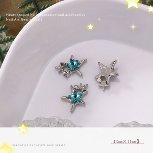 Venta al por mayor: Nuevos accesorios de <span class=keywords><strong>uñas</strong></span> de metal 3D con estrella pentagonal, colgante con incrustaciones de circonita, decoración de <span class=keywords><strong>uñas</strong></span>, gran oferta, marca personalizada. - Product Image 6