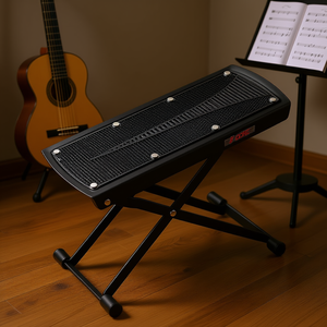 GFS ที่วางเท้ากีตาร์สีดำปรับได้ขาตั้งโลหะสำหรับอุปกรณ์กีตาร์คลาสสิก - Product Image 2