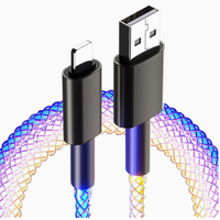 Câble de données magnétique RGB en alliage d'aluminium 8 broches, avec éclairage LED à dégradé respirant, charge ultra-rapide pour Micro Type-C