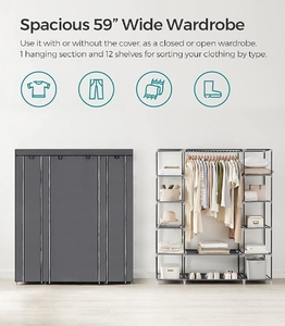 Armario y armario portátil para dormitorio cubierta de tela no tejida para perchero bolsa de almacenamiento de <span class=keywords><strong>ropa</strong></span> - Product Image 3