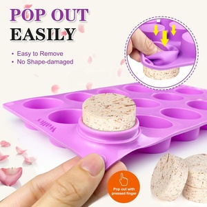 OEM ODM 12-Cavity Silicone Round Cake <b>Mold</b> with Cup Holes for Cookies for Biscuits & <b>Candle</b> Making - Product Image 2