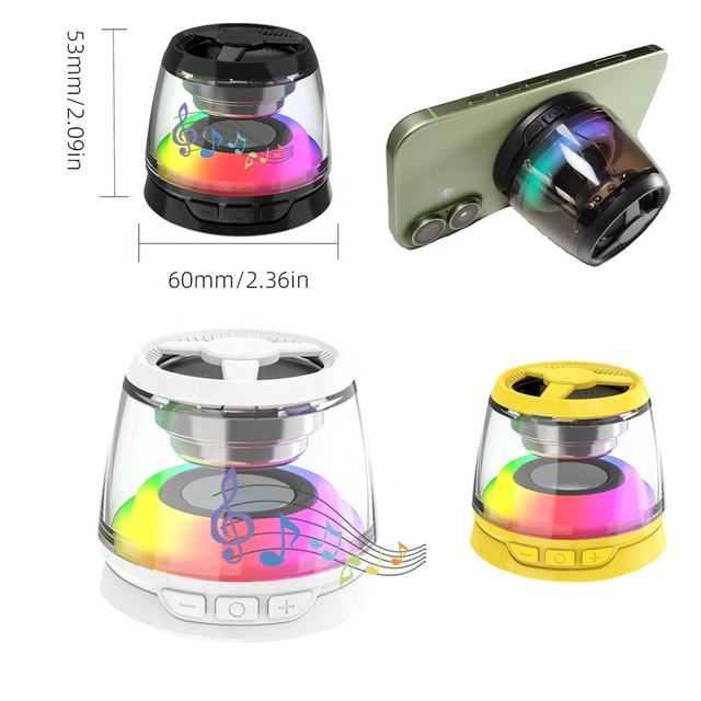 Portable Multi-functional Party Wireless Speakers RGB Atmosphere Lamp Phone Magnetic Wireless Charger Pocket HiFi Music Speakers