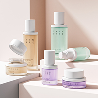 Emballage de soins de la peau personnalisé haut de gamme, conteneur ovale en verre givré de luxe, flacon pompe et pot pour lotion, toner, sérum cosmétique