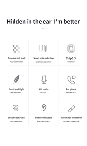 Tm40 mới đúng không dây Earbuds bluetooth trong tai tai nghe trong suốt sâu bass TWS Tai nghe không dây - Product Image 3