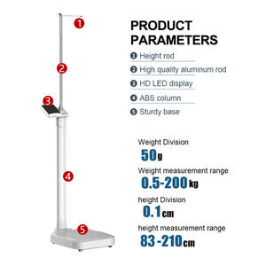 Multifunktionale Digitale Gewichts- und Größenmesswaage <span class=keywords><strong>BMI</strong></span> Größen- und Gewichtswaage 200kg Intelligente Größenwaage - Product Image 5