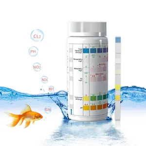 Tiras de teste de aquário de 6 vias 100 de contagem, teste facilmente o seu tanque de sal/água doce