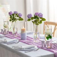 Vase cylindrique en verre transparent, porte-bougie flottante pour centre de table de mariage, vase à fleurs en verre transparent, décoration d'intérieur