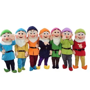 Cosplay बर्फ राजकुमारी और 7 Dwarfs शुभंकर कॉस्टयूम कार्टून चरित्र पोशाक