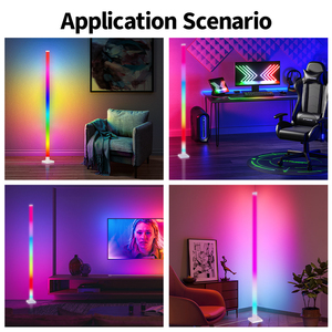 Hiện đại trang trí nội thất thông minh đứng ánh sáng RGB thay đổi độ sáng âm nhạc Sync góc <span class=keywords><strong>LED</strong></span> Đèn RGB đèn sàn - Product Image 5