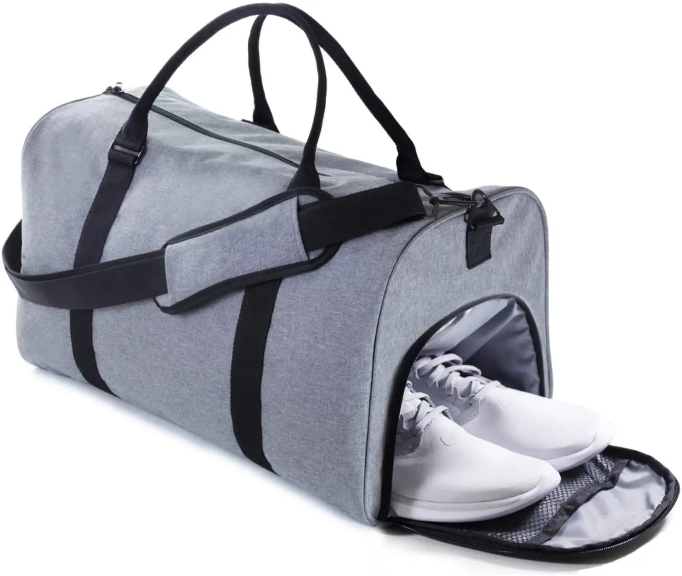 Fashion Men Grey Travel Duffel Bag New Design Custom Printed Travel Sports Duffel Gym Bag