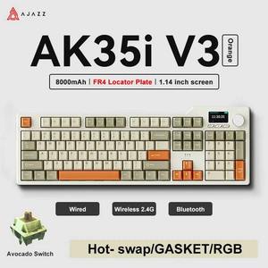 คีย์บอร์ดกลไก Ak35i V3 Avocado Switch Tri-mode พร้อมหน้าจอ Rgb Diy รุ่น Ak35i V3 Avocado Switch (สีเทา-เบจ-ส้มจากโรงงาน) - Product Image 3