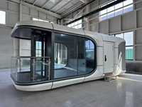 Capsule d'hôtel de luxe préfabriquée, maison mobile modulaire, cabine avec fenêtre panoramique, isolée, ignifuge, étanche, épaisseur 75 mm